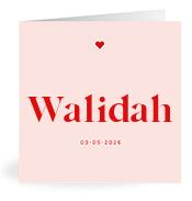 Geboortekaartje naam Walidah m3