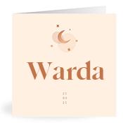 Geboortekaartje naam Warda m1