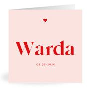 Geboortekaartje naam Warda m3