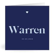 Geboortekaartje naam Warren j3
