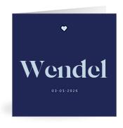 Geboortekaartje naam Wendel j3