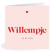 Geboortekaartje naam Willempje m3