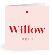 Geboortekaartje naam Willow m3