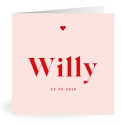 Geboortekaartje naam Willy m3