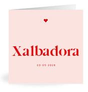 Geboortekaartje naam Xalbadora m3