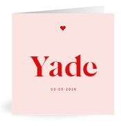 Geboortekaartje naam Yade m3
