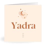 Geboortekaartje naam Yadra m1