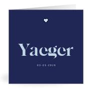 Geboortekaartje naam Yaeger j3