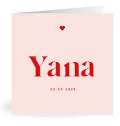 Geboortekaartje naam Yana m3