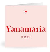 Geboortekaartje naam Yanamaria m3