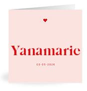 Geboortekaartje naam Yanamarie m3