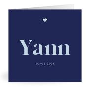 Geboortekaartje naam Yann j3