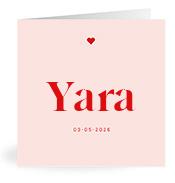 Geboortekaartje naam Yara m3
