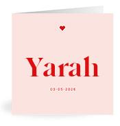 Geboortekaartje naam Yarah m3