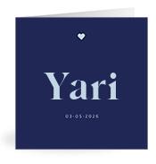 Geboortekaartje naam Yari j3