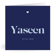 Geboortekaartje naam Yaseen j3
