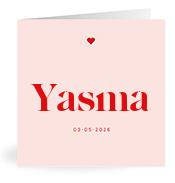 Geboortekaartje naam Yasma m3