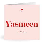 Geboortekaartje naam Yasmeen m3