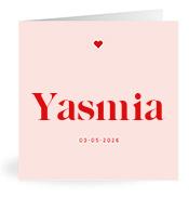 Geboortekaartje naam Yasmia m3