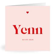 Geboortekaartje naam Yenn m3