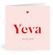 Geboortekaartje naam Yeva m3
