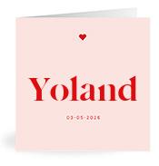 Geboortekaartje naam Yoland m3