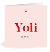 Geboortekaartje naam Yoli m3