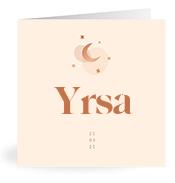 Geboortekaartje naam Yrsa m1