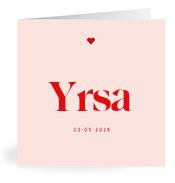 Geboortekaartje naam Yrsa m3