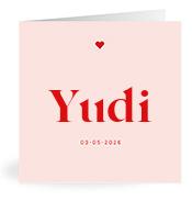 Geboortekaartje naam Yudi m3