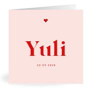 Geboortekaartje naam Yuli m3