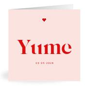 Geboortekaartje naam Yume m3