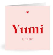 Geboortekaartje naam Yumi m3