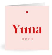 Geboortekaartje naam Yuna m3