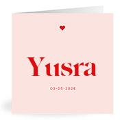 Geboortekaartje naam Yusra m3