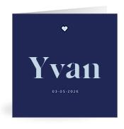 Geboortekaartje naam Yvan j3