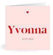 Geboortekaartje naam Yvonna m3