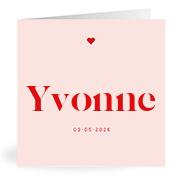 Geboortekaartje naam Yvonne m3