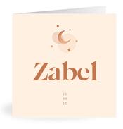 Geboortekaartje naam Zabel m1