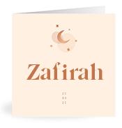 Geboortekaartje naam Zafirah m1