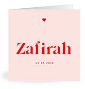Geboortekaartje naam Zafirah m3