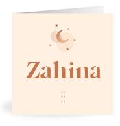 Geboortekaartje naam Zahina m1