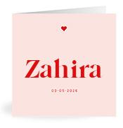 Geboortekaartje naam Zahira m3
