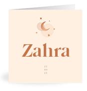 Geboortekaartje naam Zahra m1