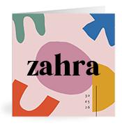 Geboortekaartje naam Zahra m2