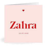 Geboortekaartje naam Zahra m3