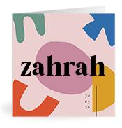 Geboortekaartje naam Zahrah m2