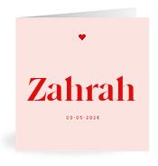Geboortekaartje naam Zahrah m3