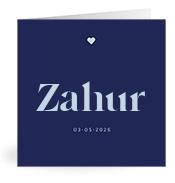 Geboortekaartje naam Zahur j3