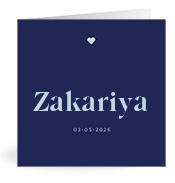 Geboortekaartje naam Zakariya j3